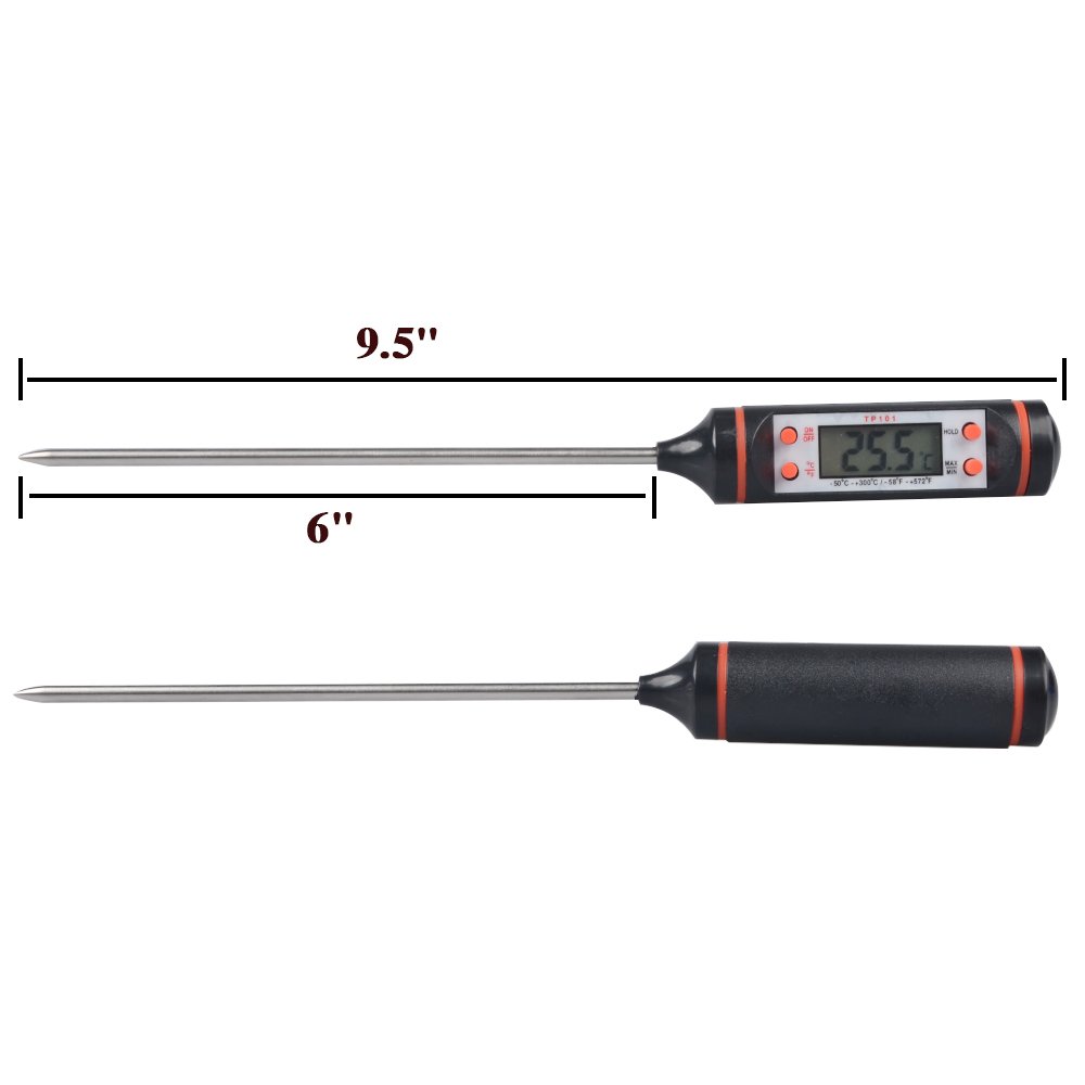 BBQ Thermometer,Alotpower Digital Cooking Thermometer with Instant Read, Long Probe, LCD Screen, Anti-Corrosion for Kitchen Food, Grill,Milk and Bath Water