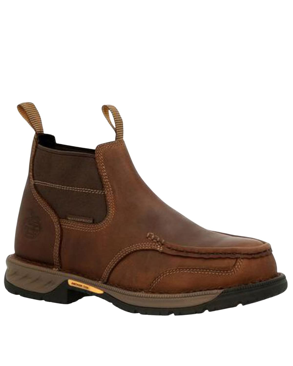 GEORGIA BOOT Athens 360 Steel Toe Waterproof Chelsea, Brown, Size 14(W)