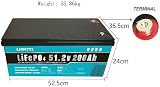 LiFePO4 Leisure Battery 48V 200Ah 10240Wh 51.2V PV Storage 2 x M8 view 2