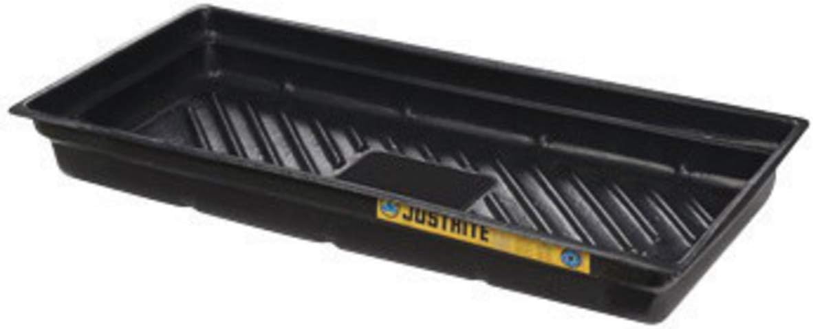Justrite 38"X 26" X 4 7/8" EcoPolyBlend Black Polyethylene Spill Tray