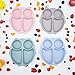 HM-tech 4pcs Bamboo Divided Plates for Baby Feeding, Toddler Plates, Tableware for Baby Toddler Kids Bamboo Toddler Dishes & Dinnerware Sets,Cute Owl