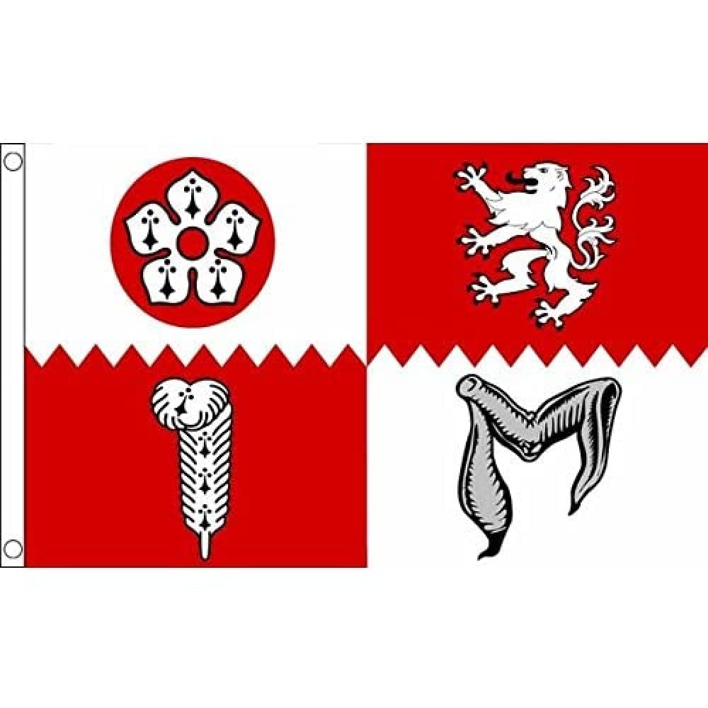 AZ FLAG - Leicestershire County Flag - 3x5 Ft - 100D Polyester County Of Leics. - England Banner with Two Metal Grommets - Fade Resistant - Vivid Colors - 3' x 5' Feet - 150x90 Cm