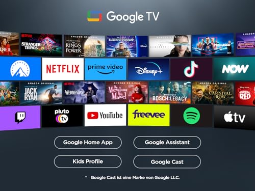 TCL 65V6C 65 Zoll Direct LED TV, 4K HDR Fernseher, Smart TV mithilfe von Google TV (Dolby Audio, Motion Clarity, Kompatibel mit Google Assistant & Alexa) 9