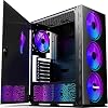 Pansonite Airflow ATX Mid Tower PC Gaming Case with Opening Tempered Glass Panel, E-ATX Supported, 3x140mm ARGB Fans…