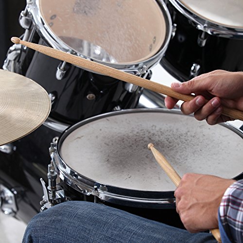 Mudder 3 Pair Classic Maple Wood Drum Sticks Drumsticks Wood Tip Drumstick Student Drum Sticks Musical Parts (5B)