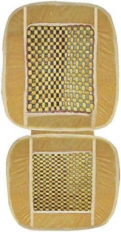 Vheelocityin Car Wooden Bead Seat Cover Beige For Toyota Hybrid Prius