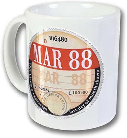 March 1988 Road Tax Disc Mug, Boxed - 30th Birthday Gift