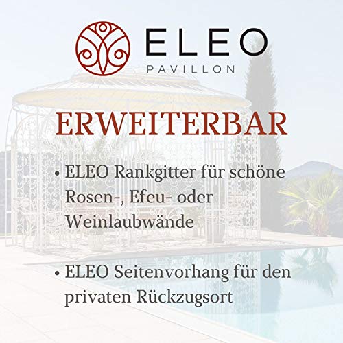 ELEO Verona wunderschöner Gartenpavillon Winterfest mit 2 x Rankgitter Rosa I Ovalpavillon Feuerverzinkt 4 x 2,85 m I… – Bild 6