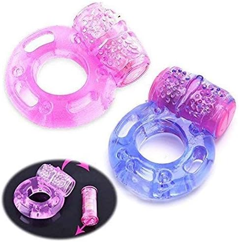 veer pool 2pcs/Strong Vibration Delay Ring Silicone Massage Ring