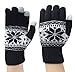 Chalier Womens Winter Warm Thick Knit Phone Texting Touch Screen Gloves Mittens, Black OS