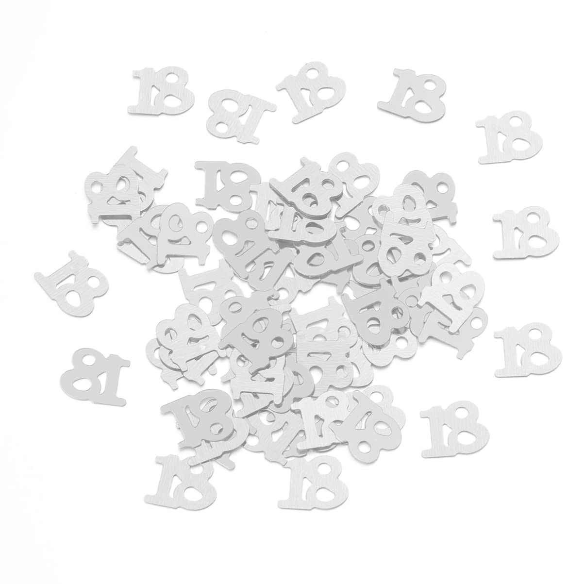 SOIMISS 1200pcs Glitter Sequins Number 18 Confetti 18th Birthday Decoration Birthday Party Supplies for Anniversary Celebration Festival (Silver)