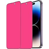 2 Pack Privacy Tempered Glass Anti-blue Anti-Spy Screen Protector Film Designed for iPhone 14 Pro Max 6.7 inch Anti-peeping Electroplated Mirror Gradient Colorful Anti-scratch 9H Hardness Full Coverage