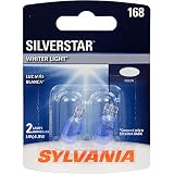 SYLVANIA - 168 SilverStar Mini Bulb - Brighter and Whiter Light, Ideal for Interior Lighting, Center High Mount Stop Light (CHMSL), and more (Contains 2 Bulbs)