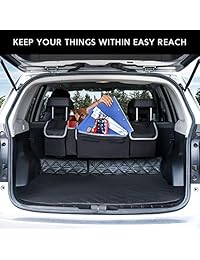 Yecaye Organizador de asiento trasero de coche, organizador de almacenamiento para maletero, puede liberar su almacenamiento de asiento trasero, mantener el coche ordenado y organizado, el organizador de asiento trasero con 4 bolsillos de gran capacidad,