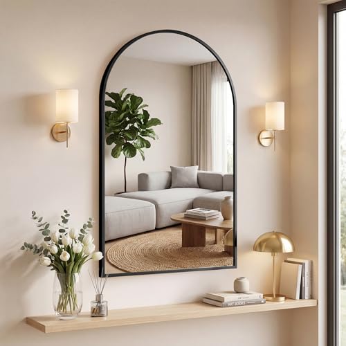 OLIXIS 20x30 Inch Arched Black Bathroom Mirrors for Over Sink, Wall Mirror, Arc…