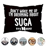 Youyouchard BTS Love Yourself 結 Answer Kpop BTS Pillow Case BTS Bangtan Boys Double-Sided Love Yourself Pillow Cover and A Makeup Mirror with Random Colors (X05)