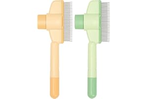 2 sets of pet hair removal comb Stainless steel multi-functional pet hair removal tool Self-cleaning brush with release butto