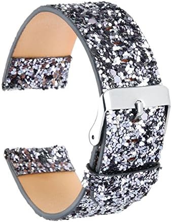 KuToo Replacement for Fitbit Blaze Band Large Small,Leather Flash Glitter Bling Band Wristband Strap Replacement Band for Fitbit Blaze Smart Watch Tracker