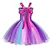 Cotrio Girls Unicorn Tutu Dress Kids Birthday Party Dresses Halloween Cosplay Costumes Outfits Set Age 6-7 Years Size 6 (Purple)