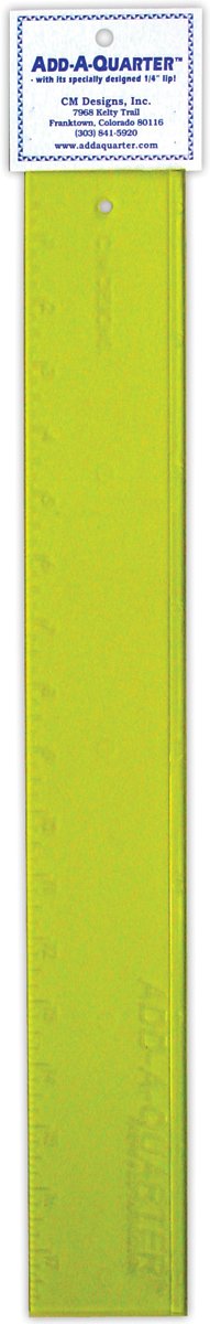CM Designs 18-Inch Add-A-Quarter Ruler, Yellow