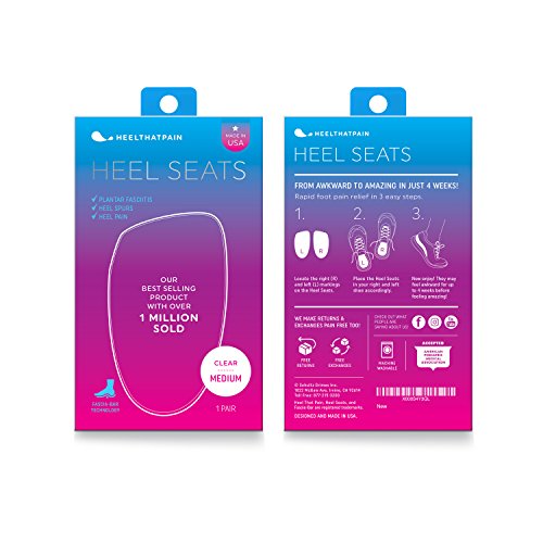 Heel That Pain Heel Seats Foot Orthotic Inserts - Heel Cups Cushions Insoles for Plantar Fasciitis, Heel Spurs, and Heel Pain, Clear, Medium (Women's 6.5-10, Men's 5-8) - Thumbnail 7