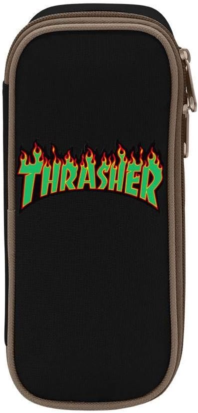 Durable Stationery with Double Zipper Large Capacity for Thrasher Flame Pen Case Pen Bag