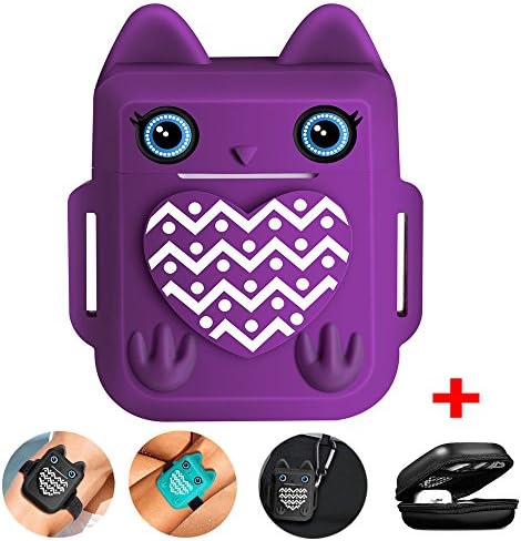 Nigaee Apple Airpods Accessories Apple AirPods Case Protective Silicone Cover Skin [Cute Owl Design][Shock Resistant,Carrying Bag HOOK&LOOP Airpods Straps]