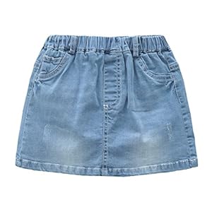 Grandwish Little Girls Solid Color Denim Skort 2T-10T www.denim.fit