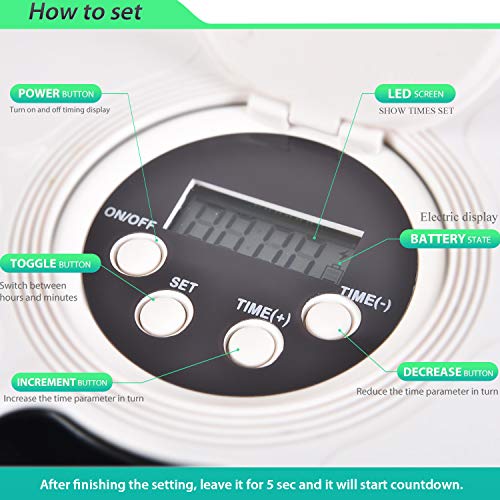 Automatic Pet Feeder Cats Dogs, 6 Meal Trays Dry Wet Food Dispenser with Voice Remind,LCD Smart Programmable Timed Self Container Digital Clock Portion (Black)
