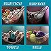 MiniOwls Toy Hammock Organizer - Toy Net Storage for Stuffies Space Saver. Corner Shelf to Display Collectible Toys. Ocean Bright Décor Accent. (Blue, X-Large)