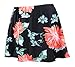 COCOSHIP Black & Pink Carnival Floral Women's Elegant A-line Skirted Bikini Bottom Skirt Swimsuit 12(FBA)