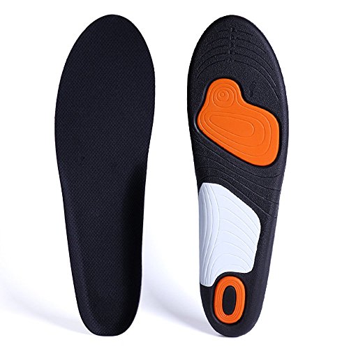 Orthotic Insoles for Men & Women, Full Length Plantar Fasciitis Inserts with Hight Arch Support, Sports Orthopedic Gel Shoes Insoles for Supination, Flat Feet, Heel & Foot Pain (Men's 8-13, Black) - Thumbnail 7