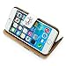 Casea Packing Bcov White Floral Skull Card Slot Wallet Leather Cover Case for Apple iPhone 6 6G