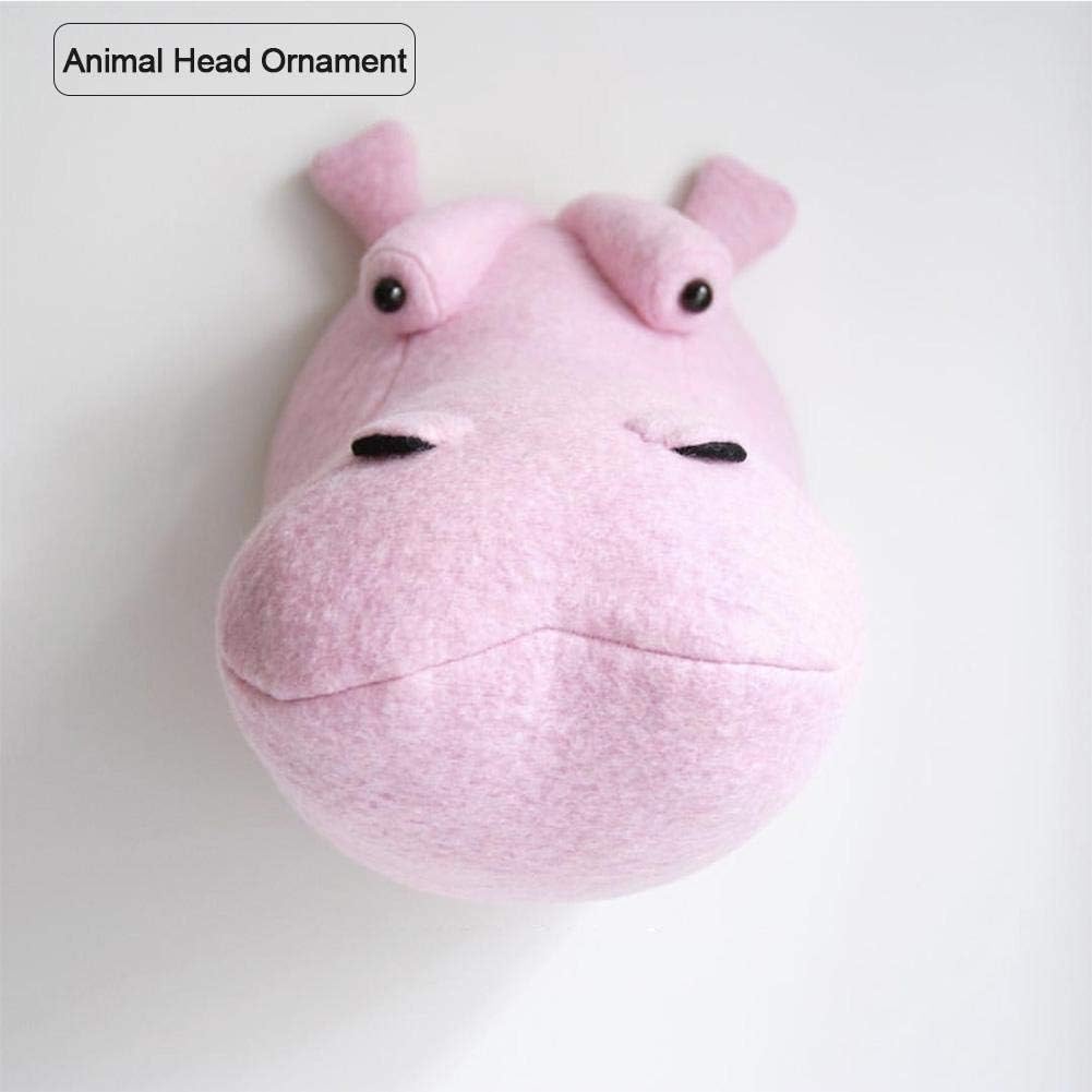 Jungle Safari Animals Head Wall Mount Decor Child Room Kindergarten Wall Decoration Wall Hanging Mount Stuffed Plush Toy Princess Doll Girl Baby Kid Gift Nursery Room Wall Decor