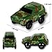 Dinosaur Race Track Replacement Car (2 Pack), Electric Light up Military Jeep, Blue Police Car, Compatible with Most Racing Tracks,Gift for Boys and Girls