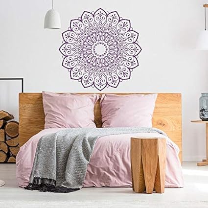 Abnehmbares Vinyl-Mandala-Wandtattoo - Böhmisches Mandala-Schlafzimmer