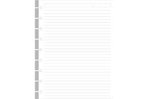YARIDAR 9-Disc Discbound Lined Refill Paper, Classic Size Pre-punched Happy Planners Inserts, 100Sheets/200Pages Loose-Leaf Paper, 100gsm White Paper, 7" x 9.25"