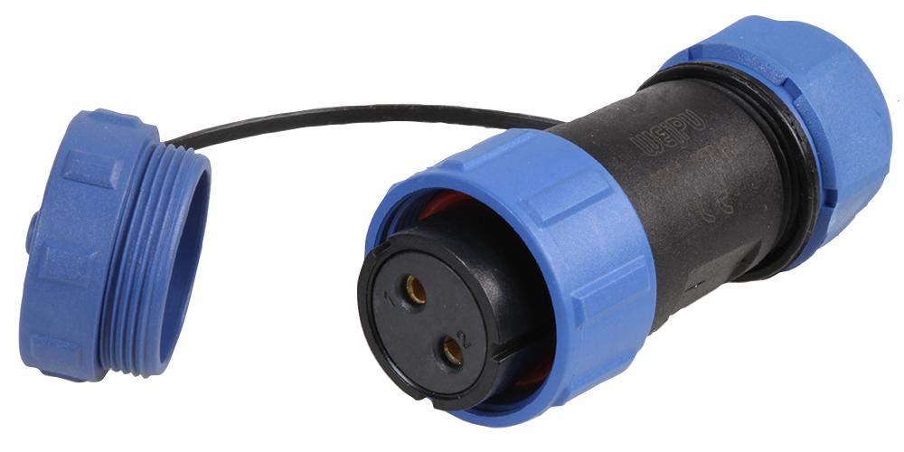 PRO ELEC PELR0163 Circular Threaded Inline Connector Socket, 2-Pole, 7-12mm, IP68