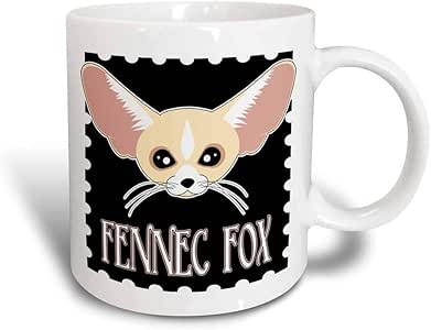 Amazon Com 3drose Cute Fennec Fox Cartoon Magic Transforming Mug 11 Oz Black White Kitchen Dining