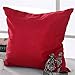 Deconovo Cushion Covers Home Decorative Hand Made Pillowcase Cushion Covers for Sofa 18 x 18 Inch No Pillow Insert Red
