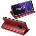 ProCase Galaxy S9 Plus Genuine Leather Case, Vintage Wallet Folding Flip Case with Kickstand, Card Holder, Magnetic Closure Protective Cover for Galaxy S9+ 2018 Release -Red