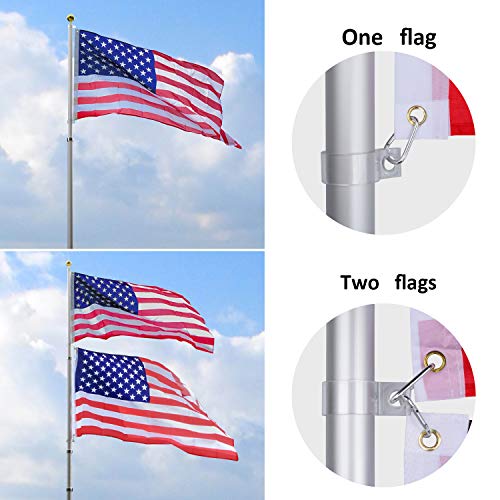 WeValor 20FT Telescoping Flag Pole Kit, Heavy Duty 16 Gauge Aluminum