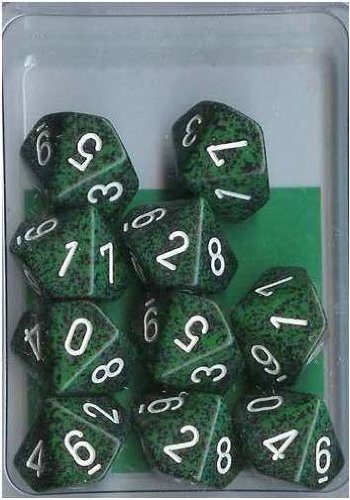 Chessex Dice Sets: Recon Speckled - Ten Sided Die d10 Set (10)