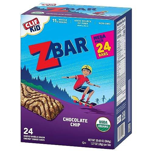 ZBAR – CHOCOLATE CHIP – SOFT-BAKED ENERGY SNACK BARS – NON-GMO – 12G WHOLE GRAINS – USDA ORGANIC GRANOLA BARS (24 PACK)