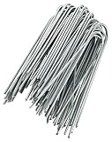 GardenMate 100-Pack Anti-Rust 6'' 11 Gauge Heavy-Duty U-Shaped Garden Securing Stakes/Spikes/Pins/Pegs - Galvanized Sod Staples for Anchoring Landscape Fabric, Many More Applications