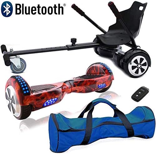 Nero Sport Bluetooth 6.5" Hover Scooter Board Self Balance with Hoverkart Go-Kart attachment bundle combo - Includes carry bag and remote key