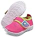 DADAWEN Boys Girls Water Shoes Breathable Non-Slip Lightweight Beach Pool Swim Water Sandals Sneakers Rose Red US Size 7 M Toddler