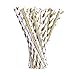 eBoot Drinking Straws Paper Straws for Celebrations, Christmas, Birthday, Wedding, Baby Shower and Party, 100 Pieces (Gold)