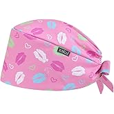 Scrub Caps Women, Double-Sided Printed Adjustable Women's Surgical Cap with Buttons, Breathable Design for Nurses and Doctors