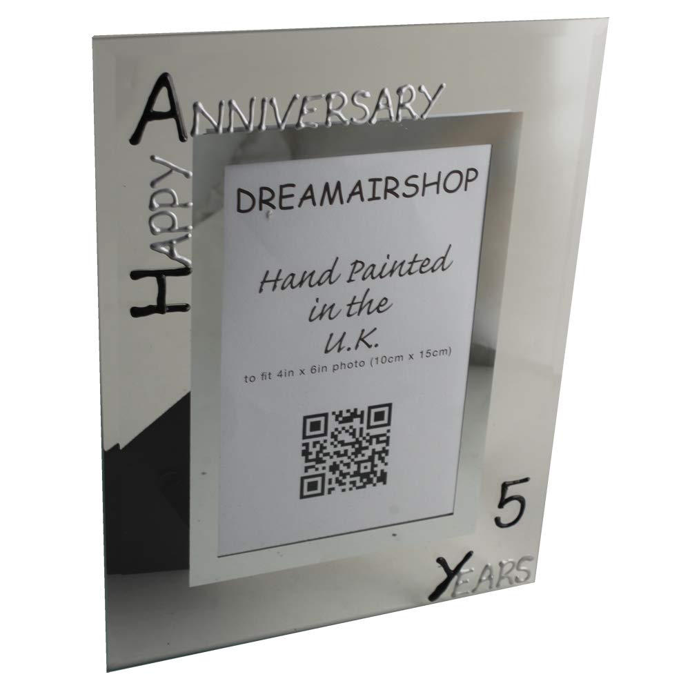 5th Year Wedding Anniversary Photo Frame (P) (Black/Silver)
